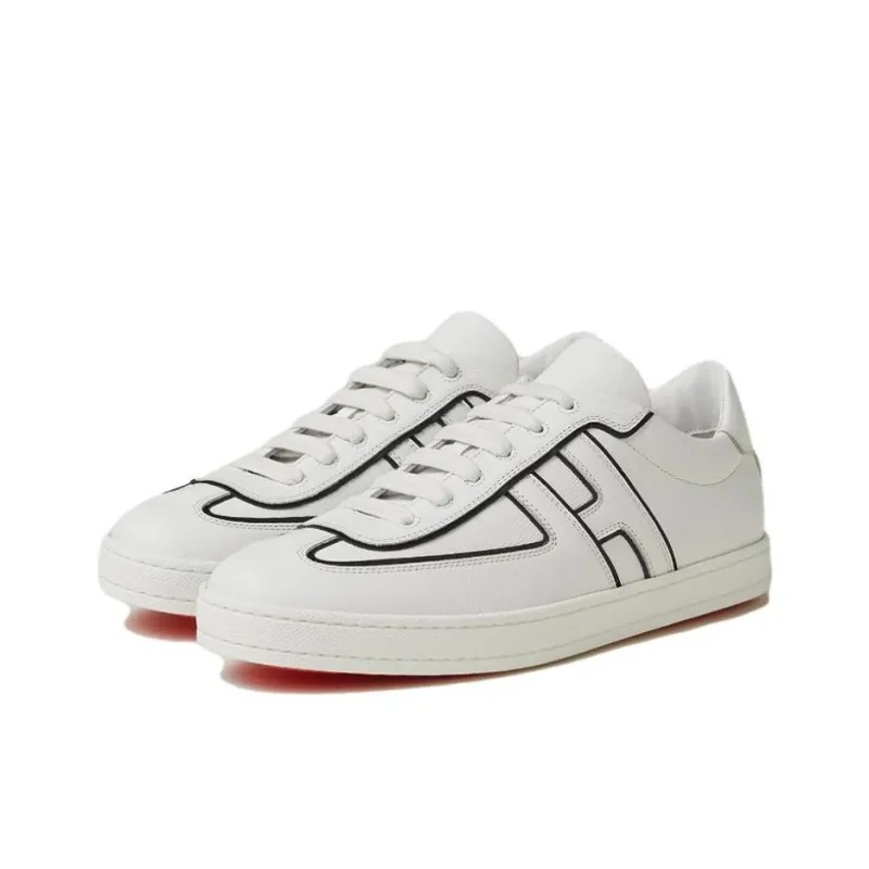HERMES Boomerang Low Top Skateboard Shoes Men's White-2