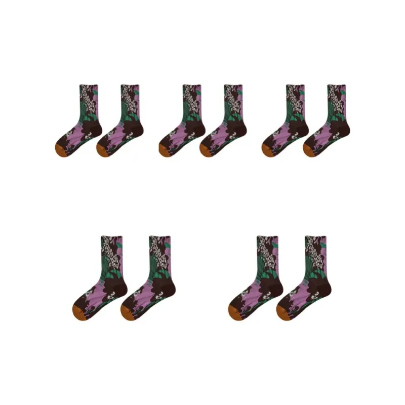 Vine Color Mid Calf Socks Women's 5 Pack-28