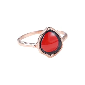 S&A S925 Silver With Gemstones Amber Rings Women's