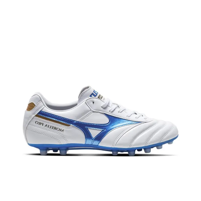 Mizuno MORELIA 2 AG Rubber Short Studs Artificial Ground Wear-Resistant Soccer Shoes Men's White Blue-1