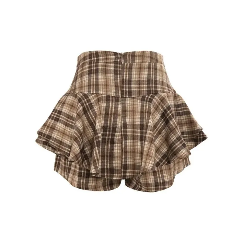 XUANSHU Casual Short Skirts Women's Khaki-1