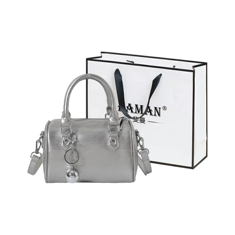 FAMAN PU Crossbody Bags Handbags Women's Ivory/Silver/Black-7