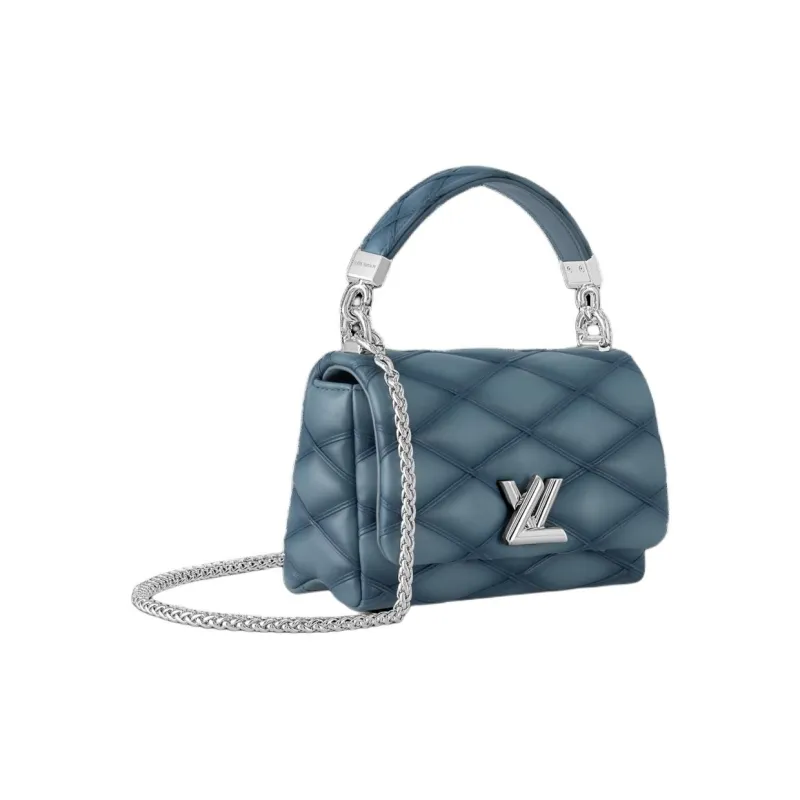 LOUIS VUITTON Lambskin Shoulder Bag, Crossbody Bag, Handbag Trumpets Women's Blue-1