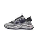 New Arrival Distressed Platform Sneakers in Steel Iron Gray