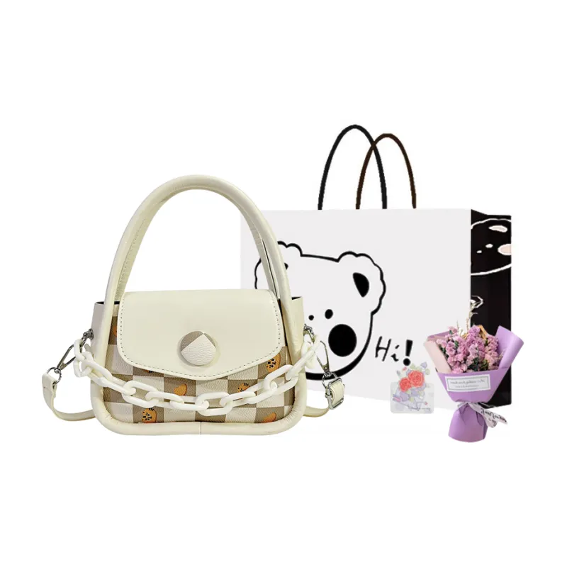 NX DOUGHNUT PU One Shoulder Handbag Women's Pink/Ecru-16