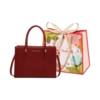 Cwatcun PU Shoulder Bag Women's Red/Black