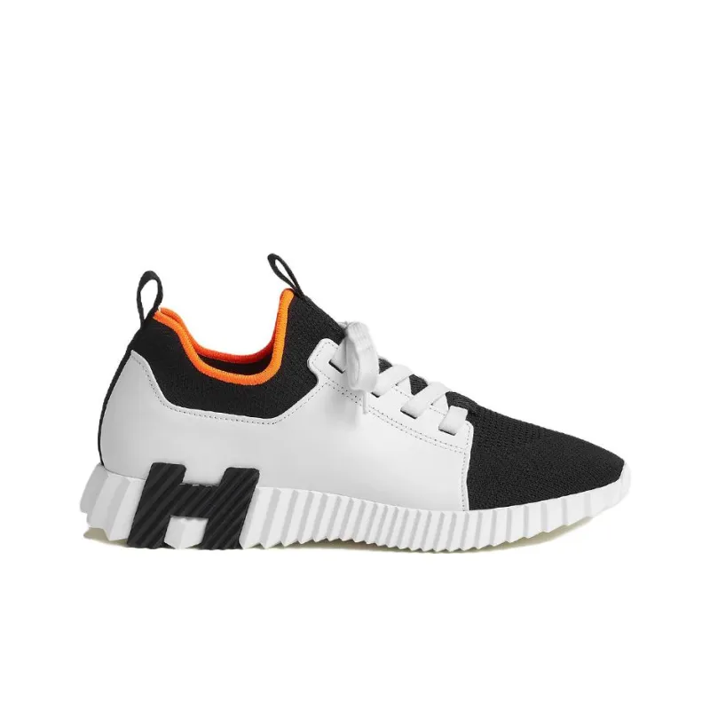 HERMES Depart Abrasion Resistant Low Top Sports Casual Shoes Men's White Black-1