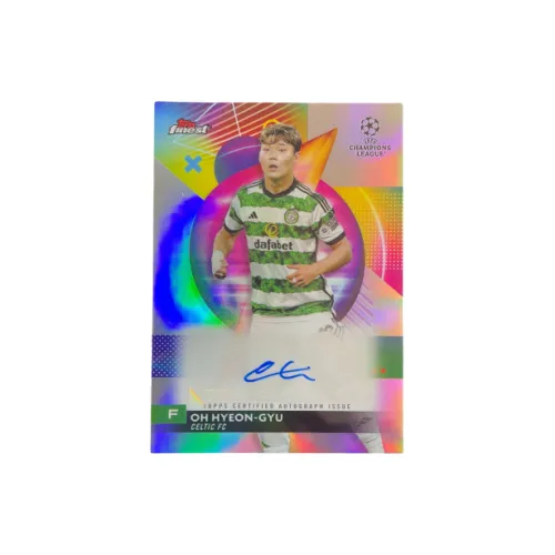 Topps 2024 Finest Oh Hyeon Gyu Soccer FC Celtic, Signature, Sticker, Refringence, Star Card Pass Sports Cards 1 Pc