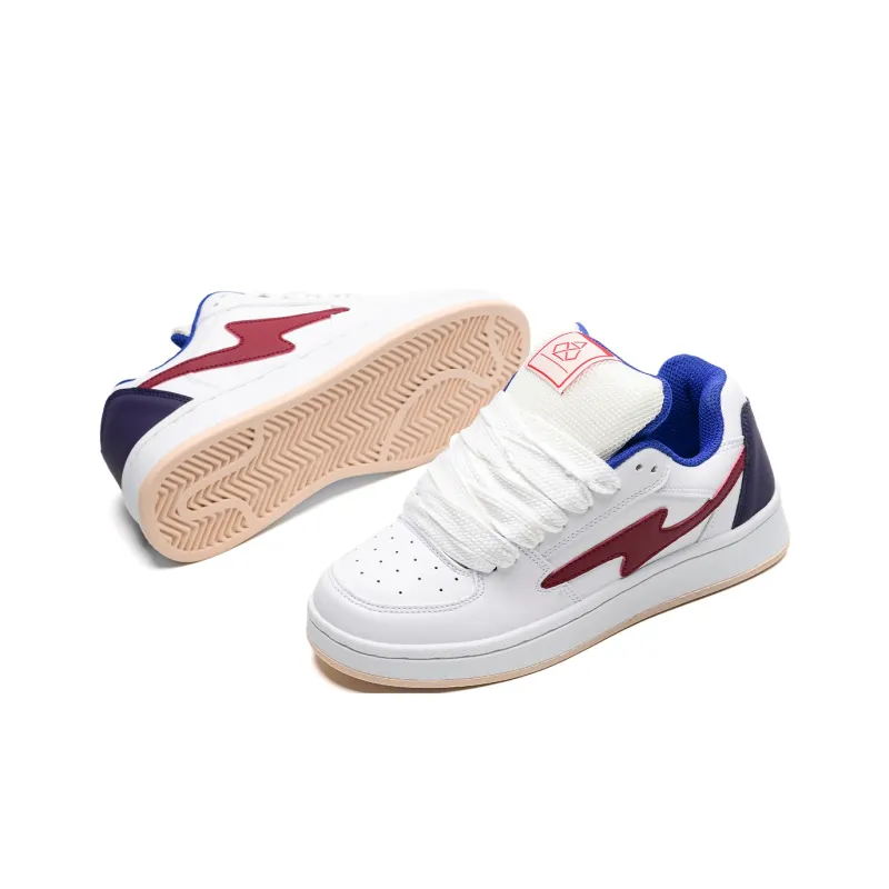 Anime Story Slip Resistant, Abrasion Resistant, Lightweight, Breathable Low Top Skateboard Shoes Unisex White Blue Red-2