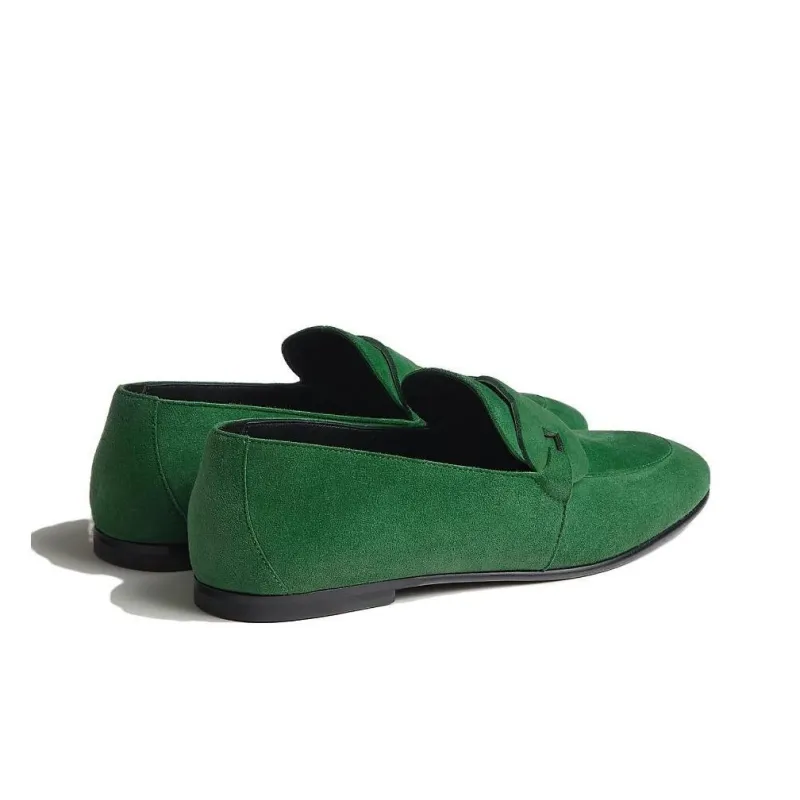 HERMES Honest Loafers Women's Green-4