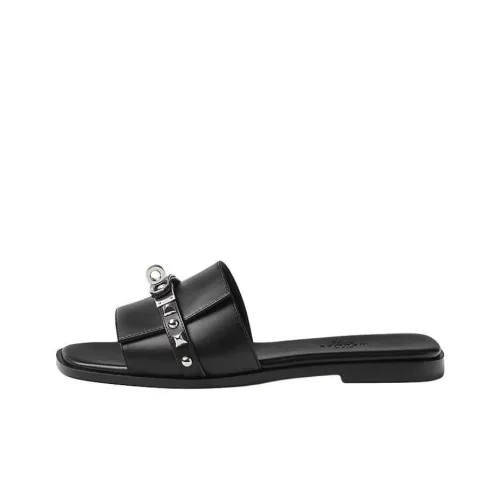 HERMES Giulia Slide Slippers Women's Black
