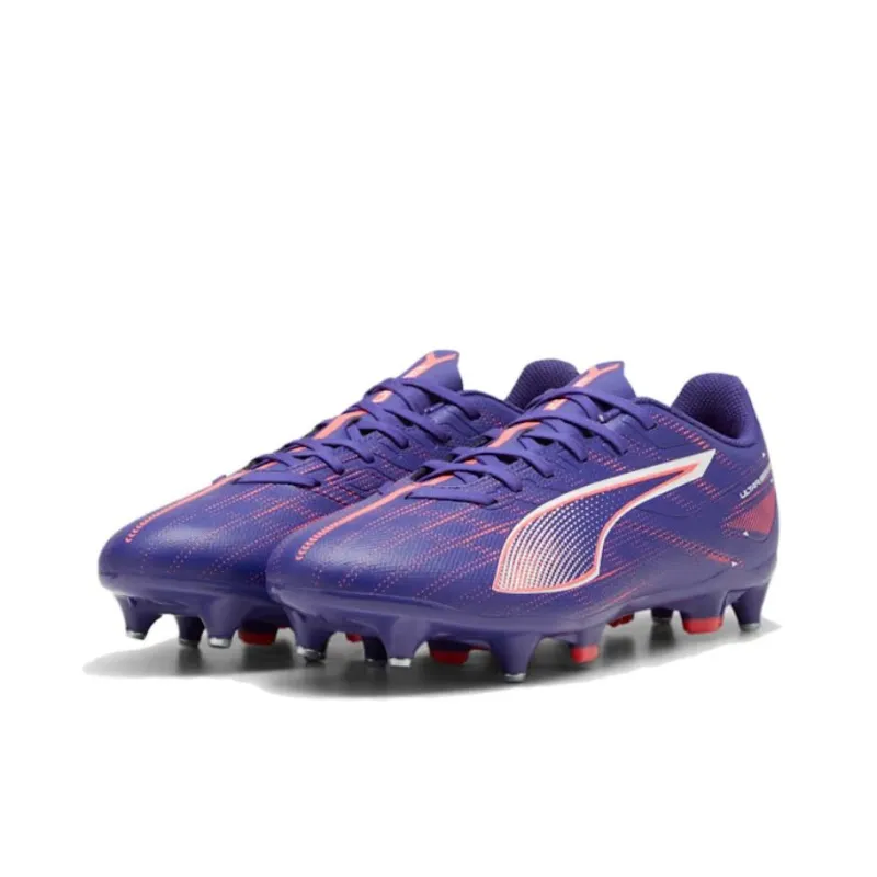 PUMA Ultra 5 Anti Slip Wear Resistant Soccer Shoes Men's Purple Orange-2