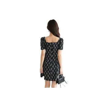CLUB NEWS Short Sleeved Dress Women's Black