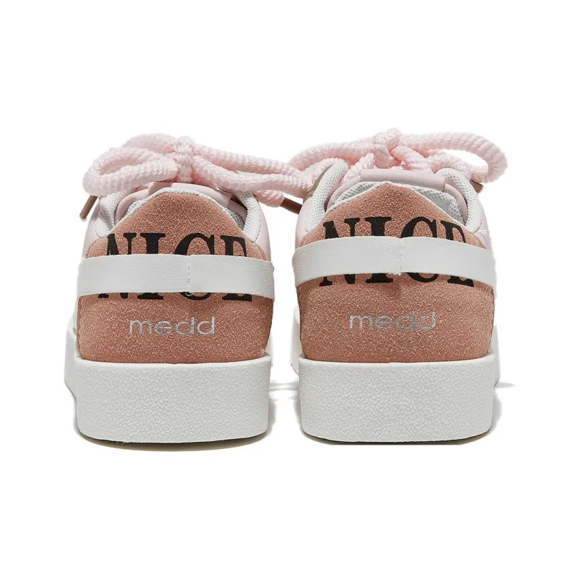 Medd Small White Shoes Lightweight Low-Top Skateboard Shoes Women's White-12