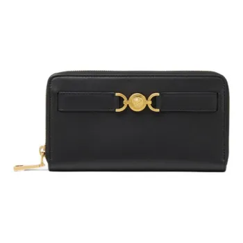 FANSIZHE Medusa '95 Smooth Leather Wallet Women's Black & Gold