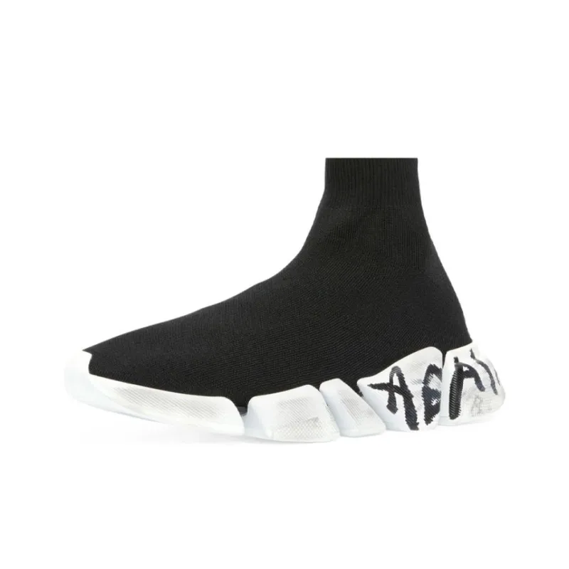 Balenciaga Speed 2.0 Graffiti Recycled Knit Black Women's-0