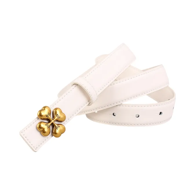 Emperor Penguin Genuine Leather Belt With Floral Design Dressy Decoration For Dress Pants Leather Belts Women's 2.5cm-1