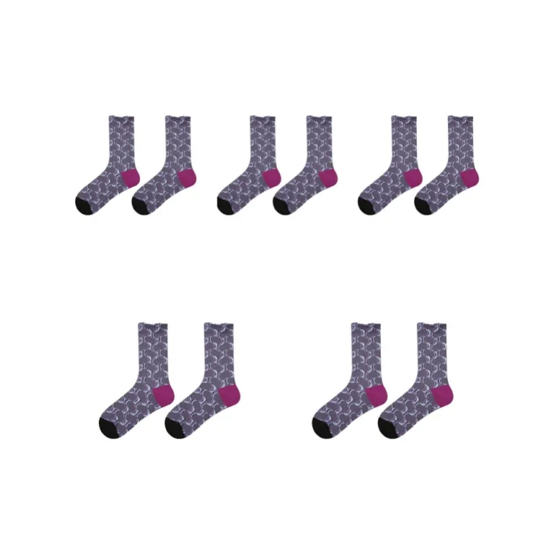 Vine Color Mid Calf Socks Women's 5 Pack-26