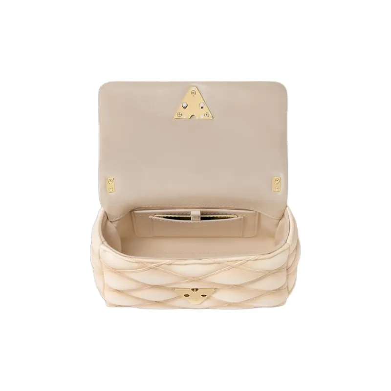 LOUIS VUITTON Lambskin Shoulder Bag, Crossbody Bag, Handbag Trumpets Women's Vanilla Yellow-2
