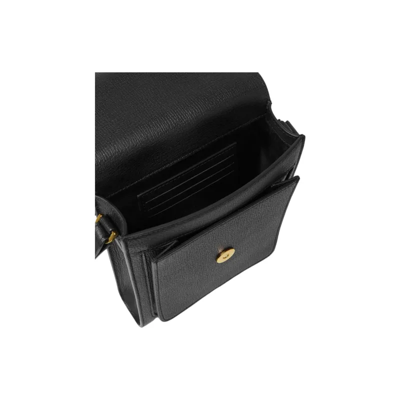 VERSACE MEDUSA BIGGIE Series Goatskin Shoulder Bag Crossbody Bag Men's Black & Gold-3