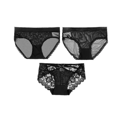 Flowers In Water Underpants Women's 3 Pack Black