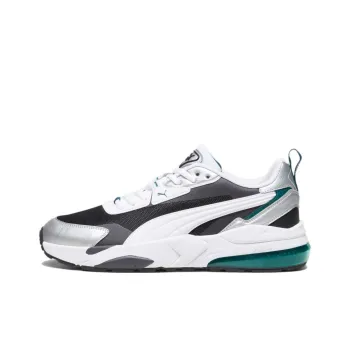 PUMA Vis2k Anti Slip And Wear Resistant Breathable Low Top Casual Shoes Unisex Black White Silver