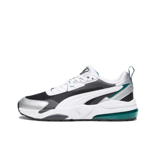 PUMA Vis2k Anti Slip And Wear Resistant Breathable Low Top Casual Shoes Unisex Black White Silver