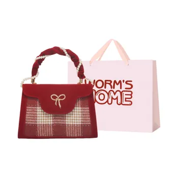 Worm's Home Velour Handbag Regular Women's Red