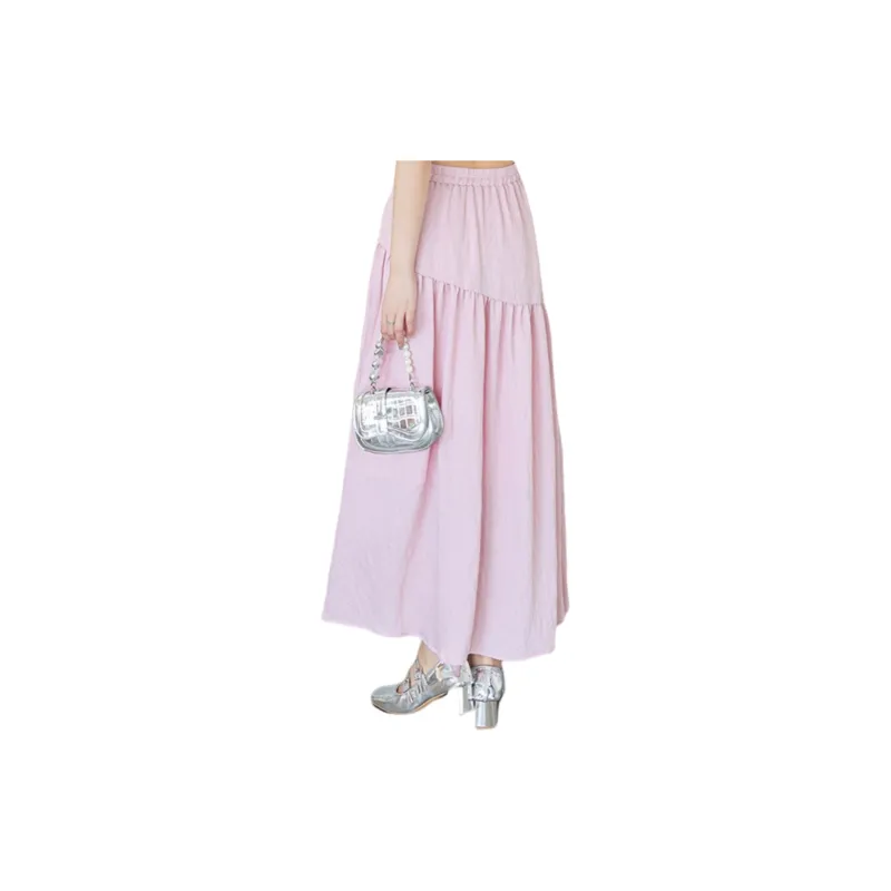 CLUB NEWS Casual Long Skirt Women's Pink-1