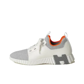 HERMES Depart Low-Top Casual Shoes Men's Gray White
