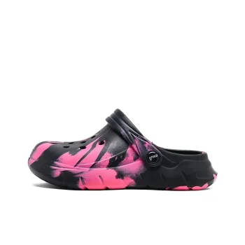 EXULL Q Clogs Women's Black Rose Red