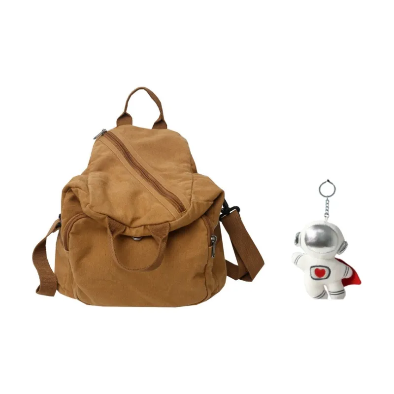 BRABOSTON Canvas Backpack Regular Unisex Beige/Black/Brown-15