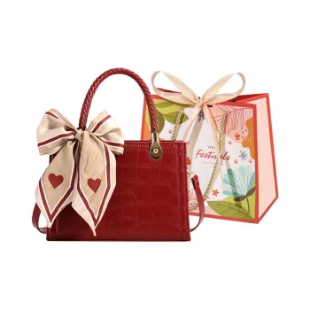 Cwatcun PU One Shoulder Handbag Women's Red/Black