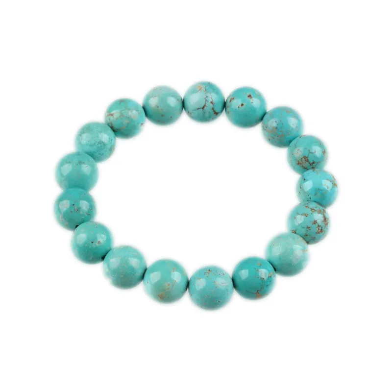 Oushuo Jewelry Turquoise Round Bead Fine Jade Bracelets Unisex-2