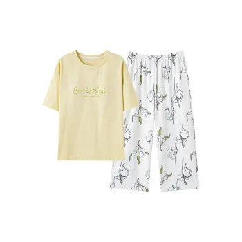 CAIHENGTONG Pajama Set Women's Yellow