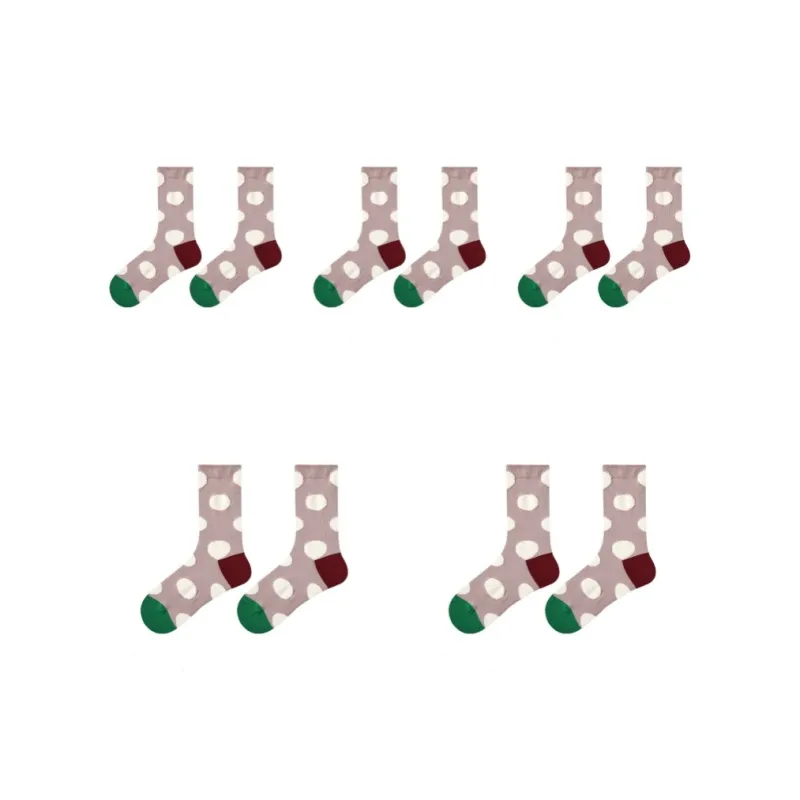 Vine Color Mid Calf Socks Women's 5 Pack-21