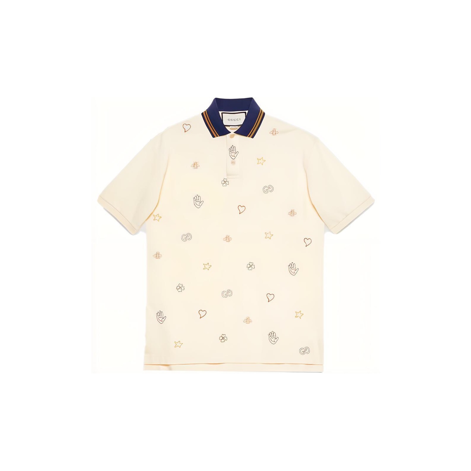 GUCCI Polo Shirt Men Ivory White S