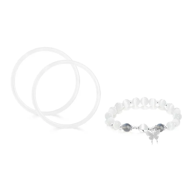 GIFU Colored Glaze Butterfly Bangle Set Women's-0