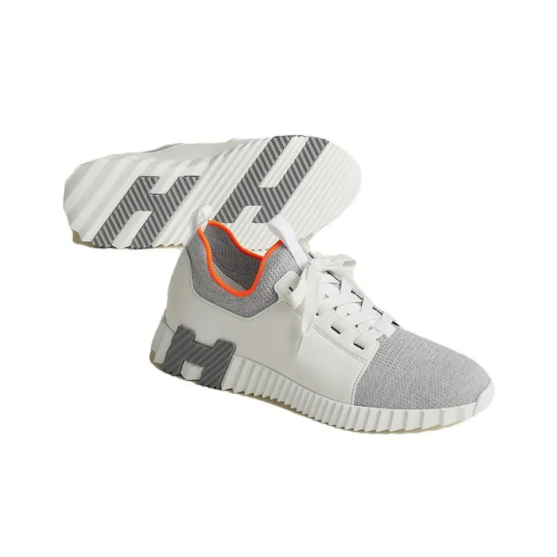 HERMES Depart Low-Top Casual Shoes Men's Gray White-4