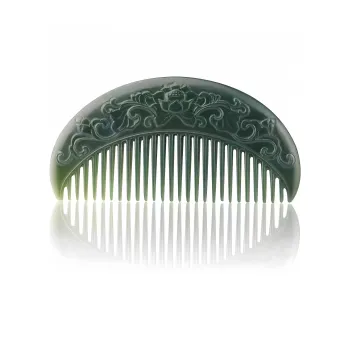 CUIYIN Hetian Jade Jade Comb Unisex Green Jade