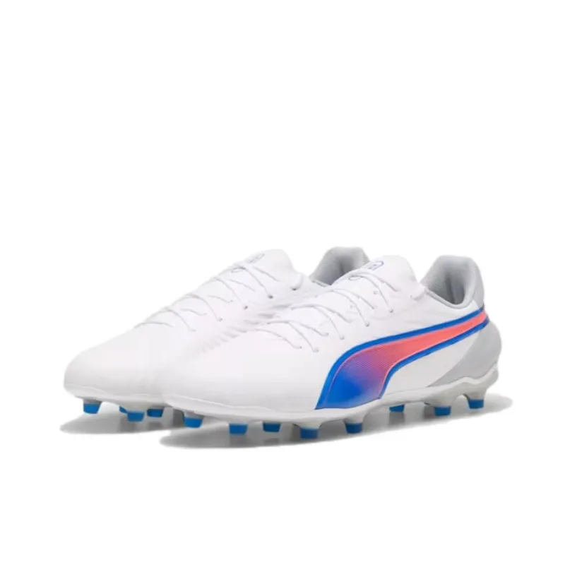 PUMA KING MATCH Soccer Shoes Men Low Top White Blue-2