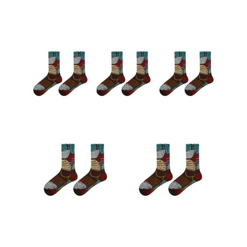 Vine Color Mid Calf Socks Women's 5 Pack-30