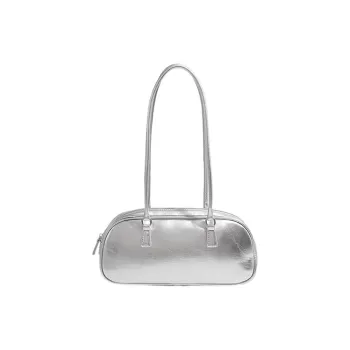 Carksky PU Shoulder Bag Women's Silver/White/Black