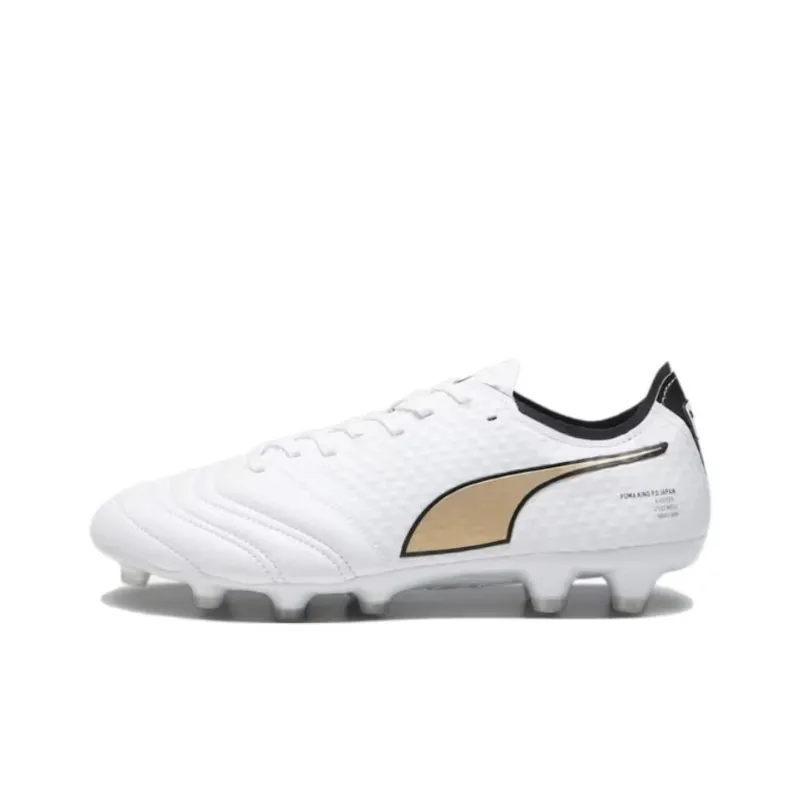PUMA King Mirai Anti Slip Wear Resistant Soccer Shoes Men's White-0