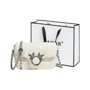 FAMAN PU Shoulder Bag Crossbody Bag Women's White/Silver/Black