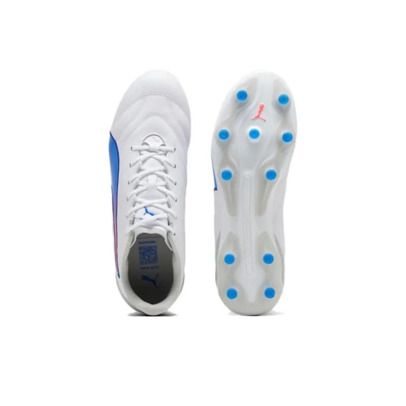 PUMA King Pro Wear-Resistant Slip-Resistant Soccer Shoes Women's White Blue-3