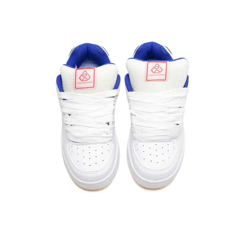 Anime Story Slip Resistant, Abrasion Resistant, Lightweight, Breathable Low Top Skateboard Shoes Unisex White Blue Red-3