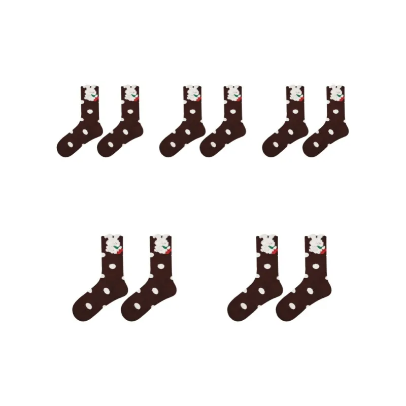 Vine Color Mid Calf Socks Women's 5 Pack-27