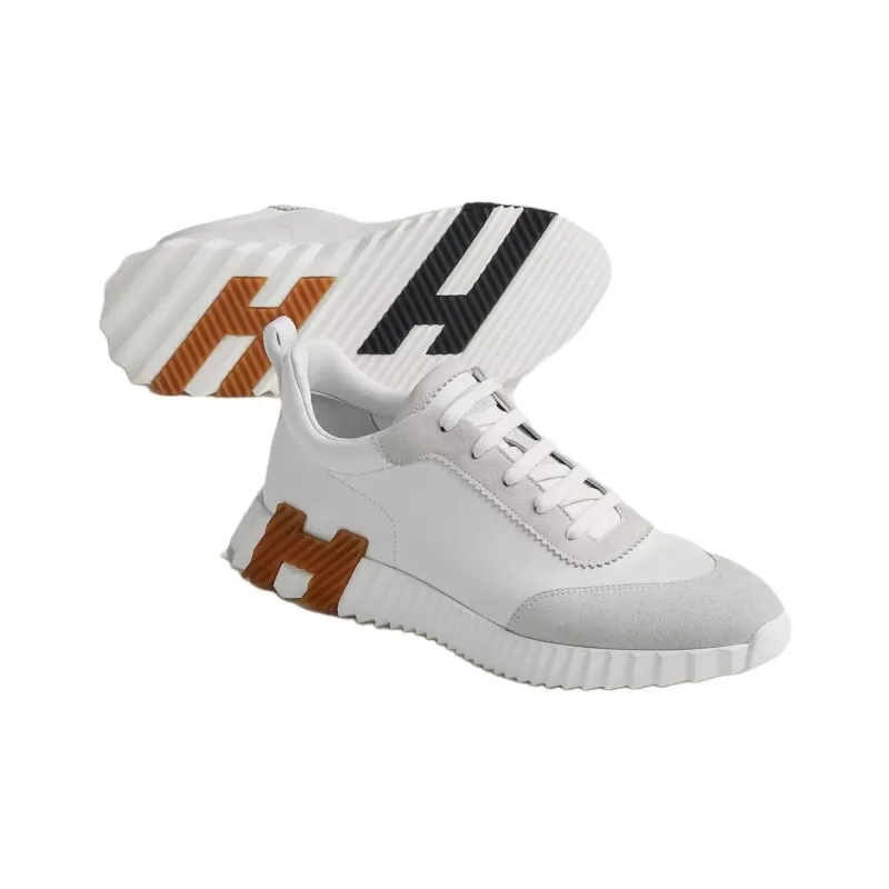 HERMES Cushioning Low Top Sports Casual Shoes Women's Gray White-4