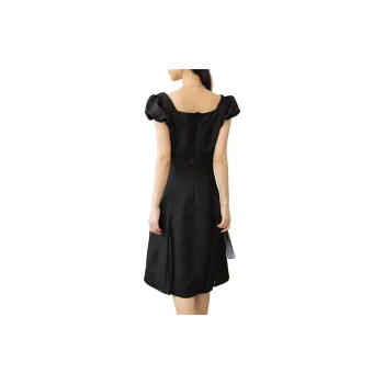 CLUB NEWS Short Sleeved Dress Women's Black